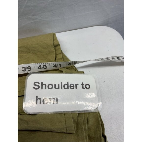 Caryn Lawn Dress Womens One Size Green Pockets Tiered Midi puff sleeve - Picture 12 of 13